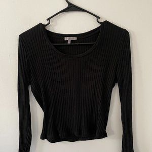 Black Ribbed Long Sleeve